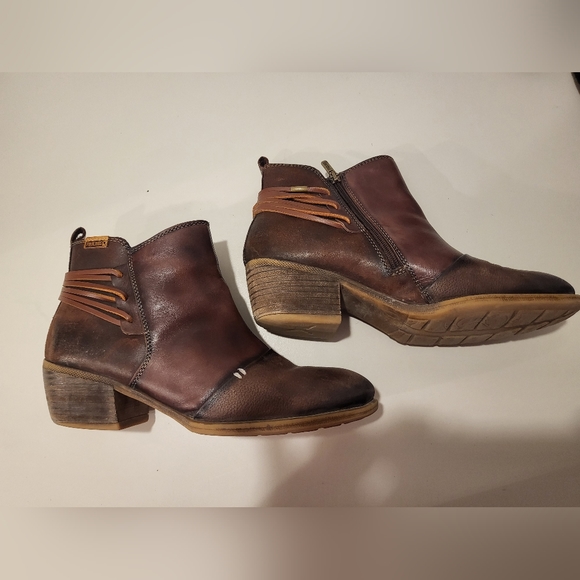 Pikolinos Womans Brown Leather Booties Size 40/9.5 - Picture 5 of 7